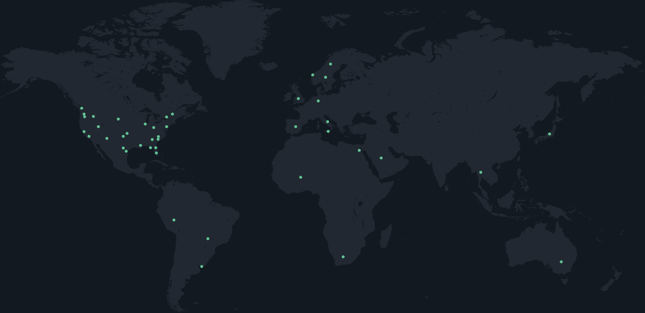World map with dots indicating approximate locations of Changelog community members