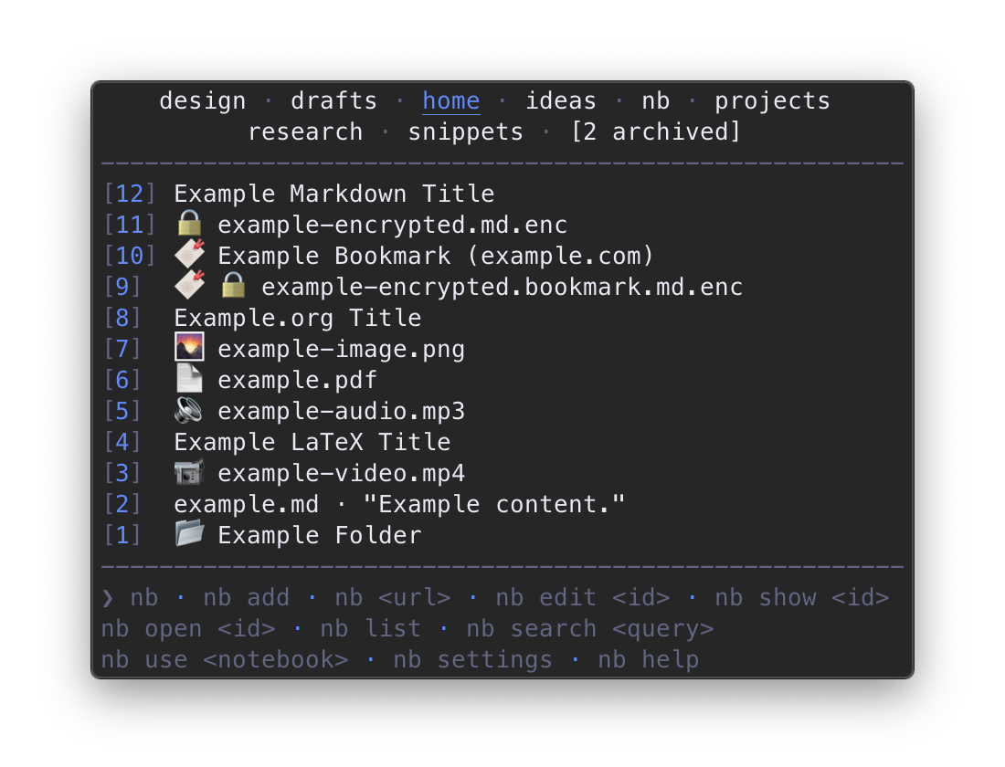 A command line note-taking, bookmarking, archiving, and knowledge base app