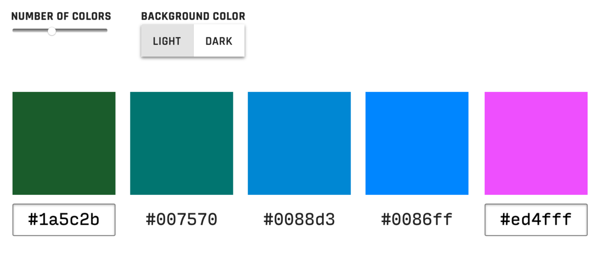 A color palette generator for the design 'impaired'