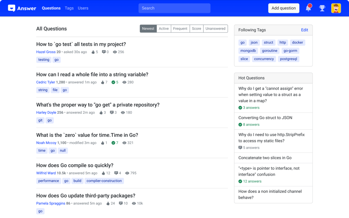 Answer - Build Q&A community