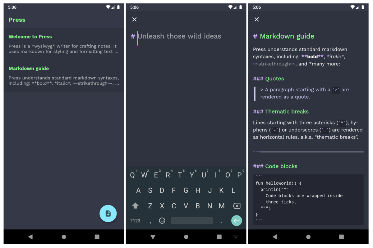 A cross-platform markdown editor written in Kotlin Multiplatform