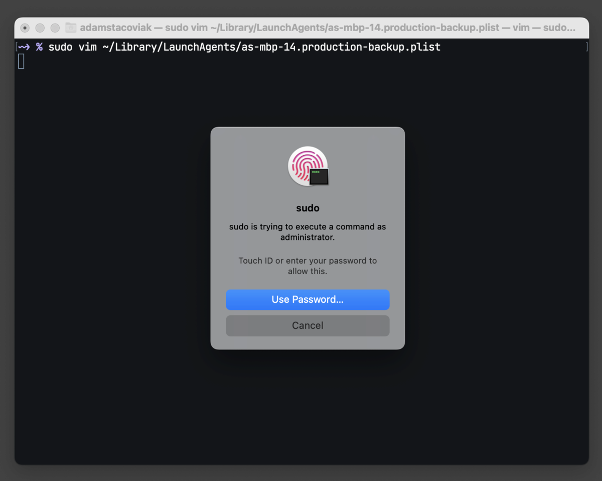 Use TouchID to authenticate sudo on macOS