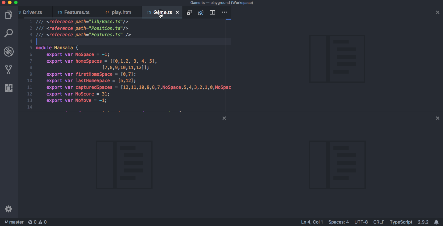 VS Code now with grid editor layout