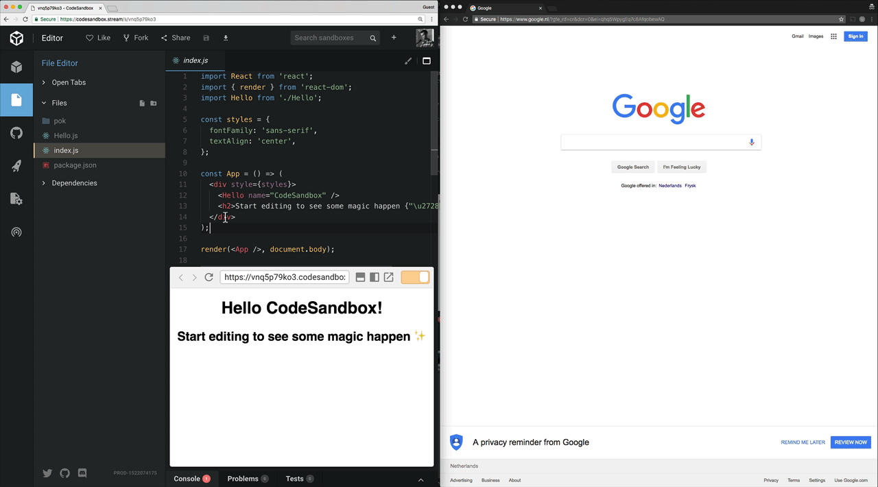 Real time code collaboration in the browser ðŸ”¥