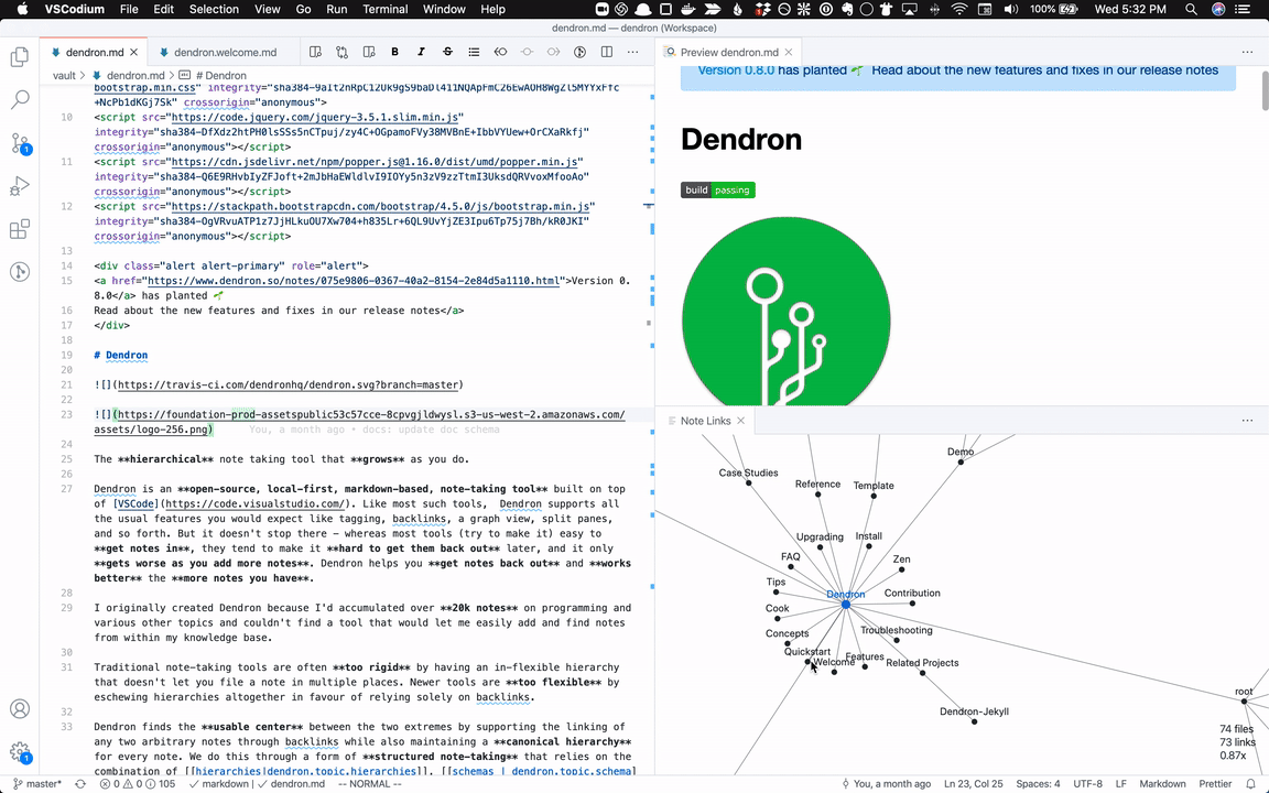 A local-first, markdown-based note taking tool for VS Code