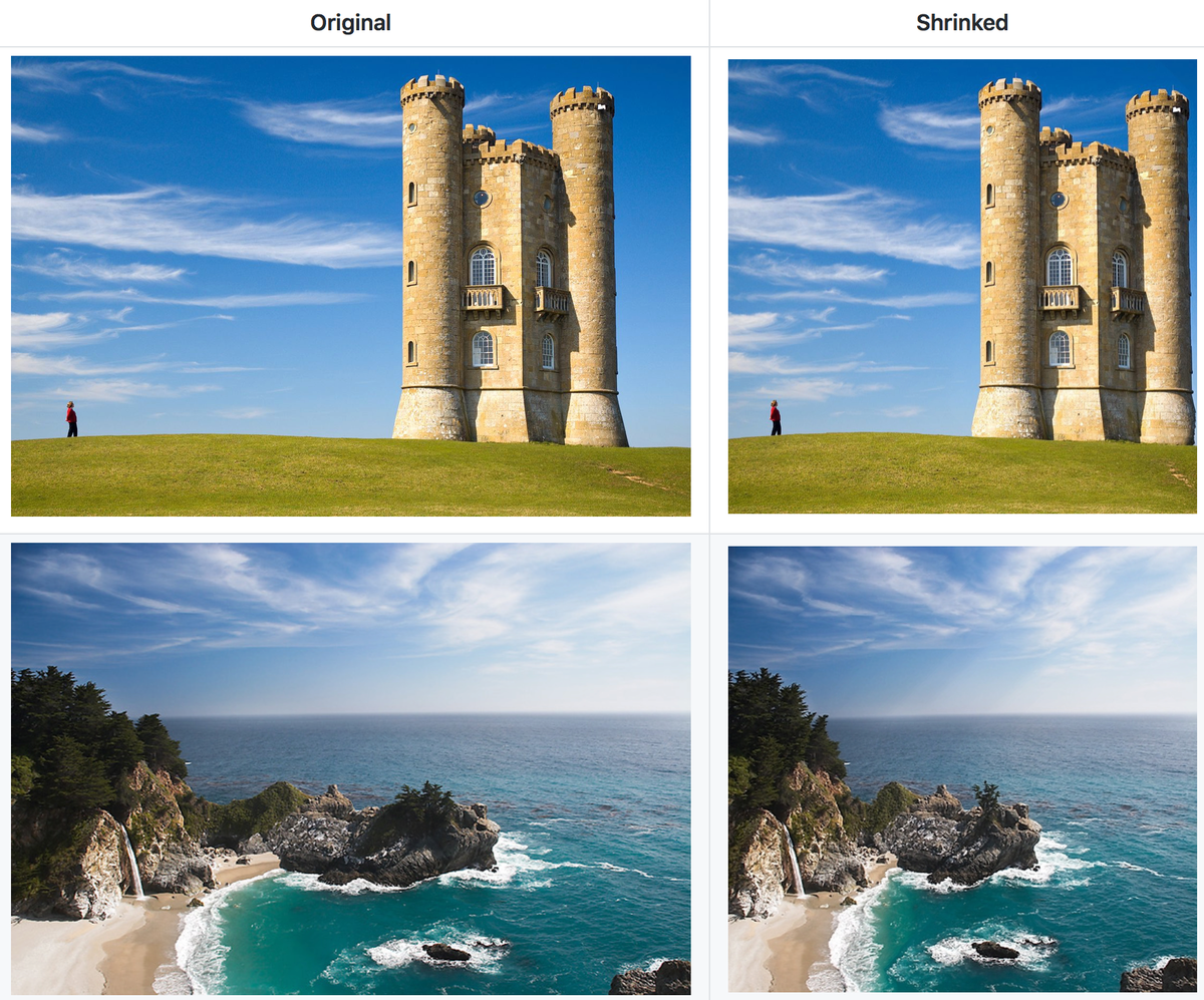 Caire – content aware image resize library