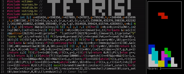 80x23 terminal Tetris!