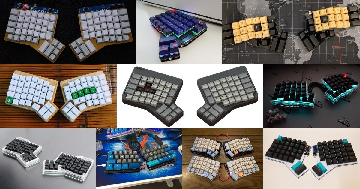 A collection of ergonomic split keyboards