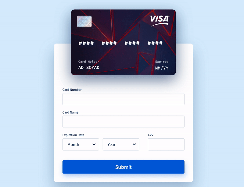 This is a fantastic credit card form 💳
