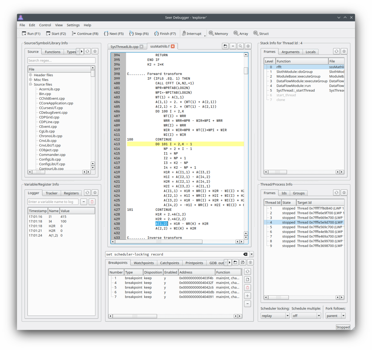 Seer A GUI Frontend To Gdb Seer a gui frontend to gdb