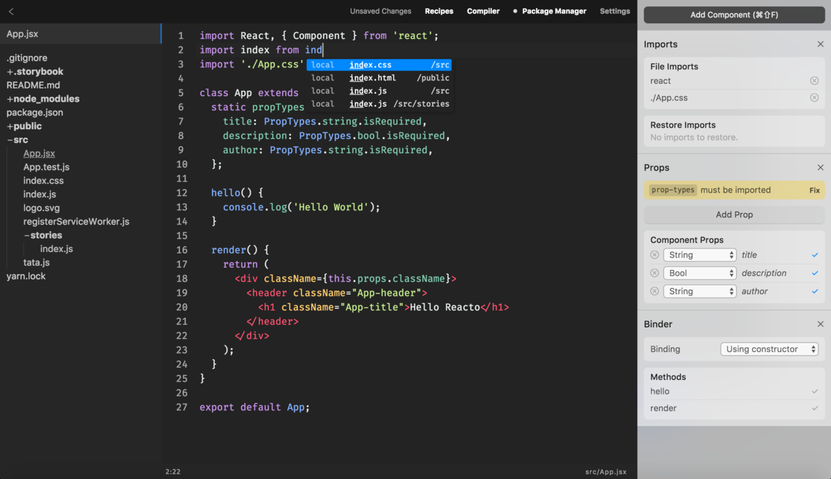 Reacto – an IDE built just for React