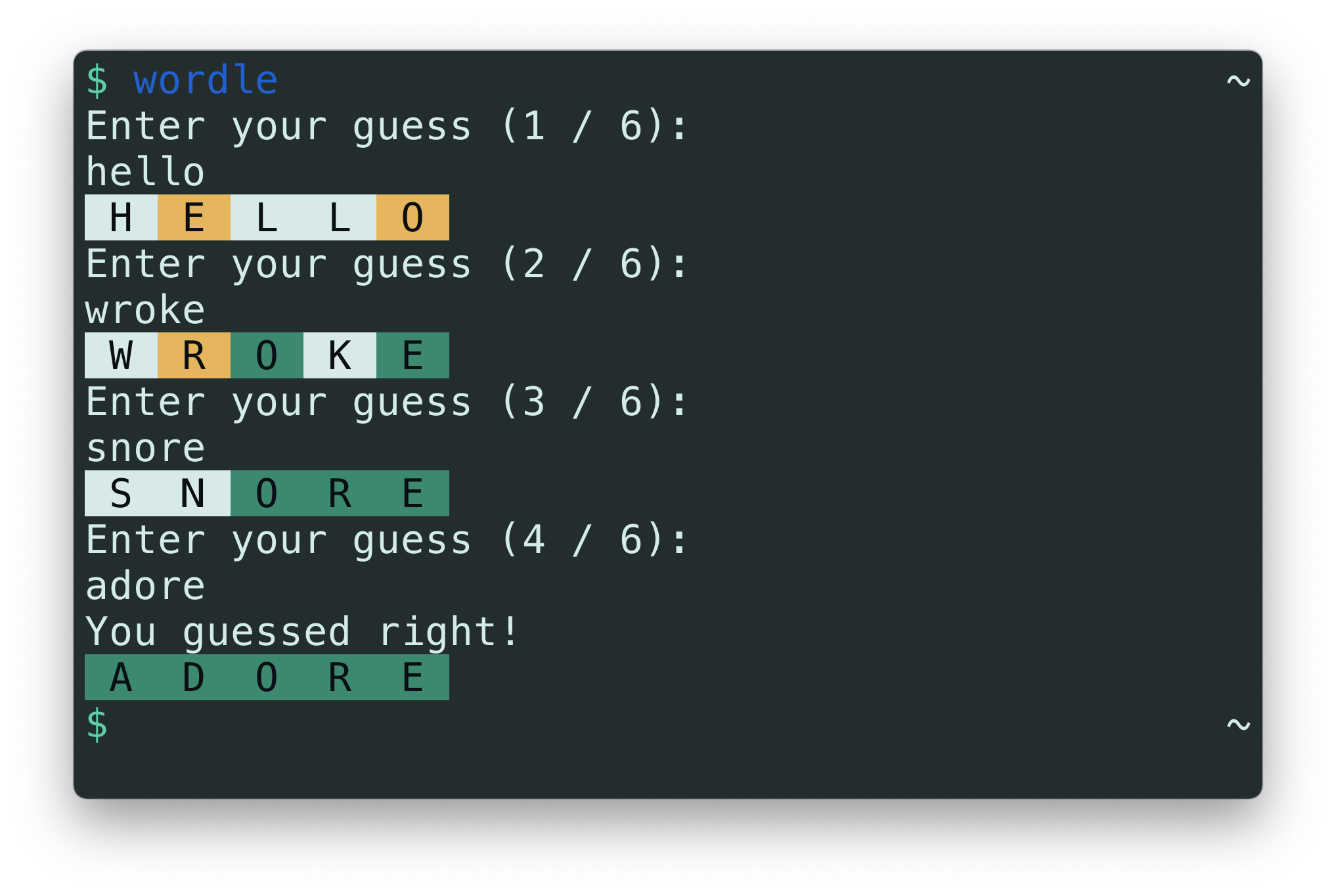 A Wordle clone in less than 50 lines of bash