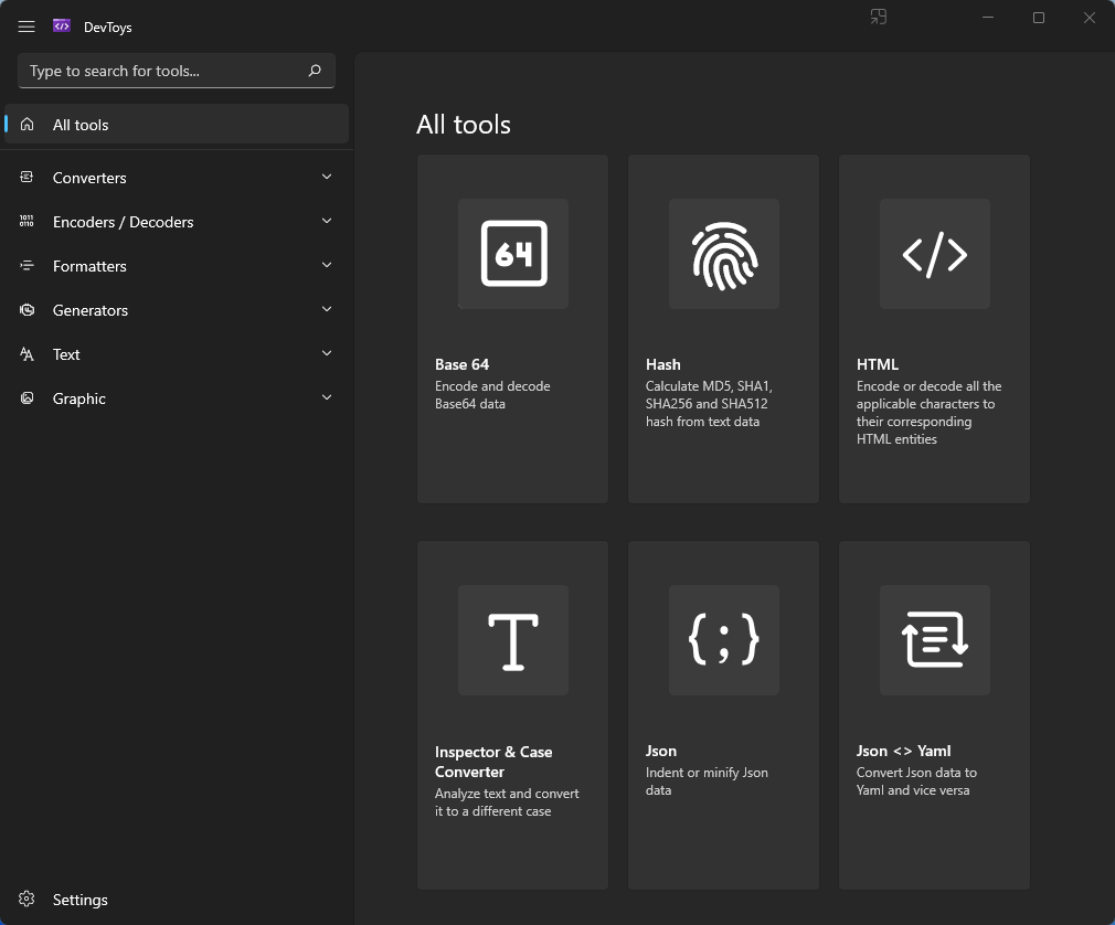 DevToys – an offline Swiss Army knife for developers