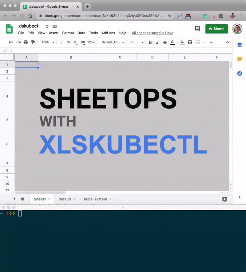 Control your Kubernetes cluster from Google Spreadsheets